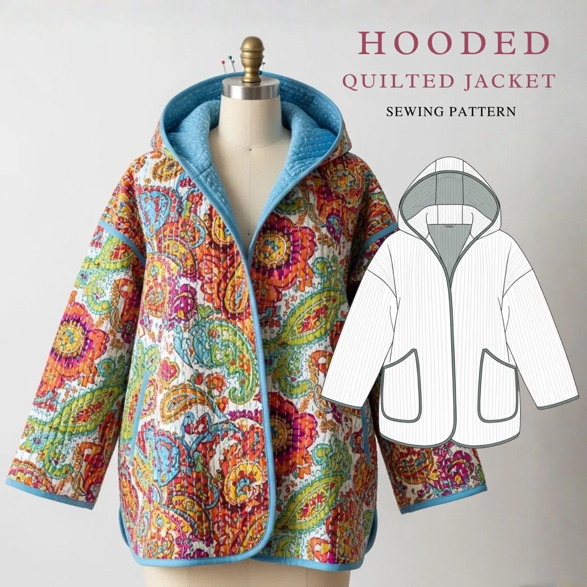 Hooded Quilted Jacket II sewing pattern